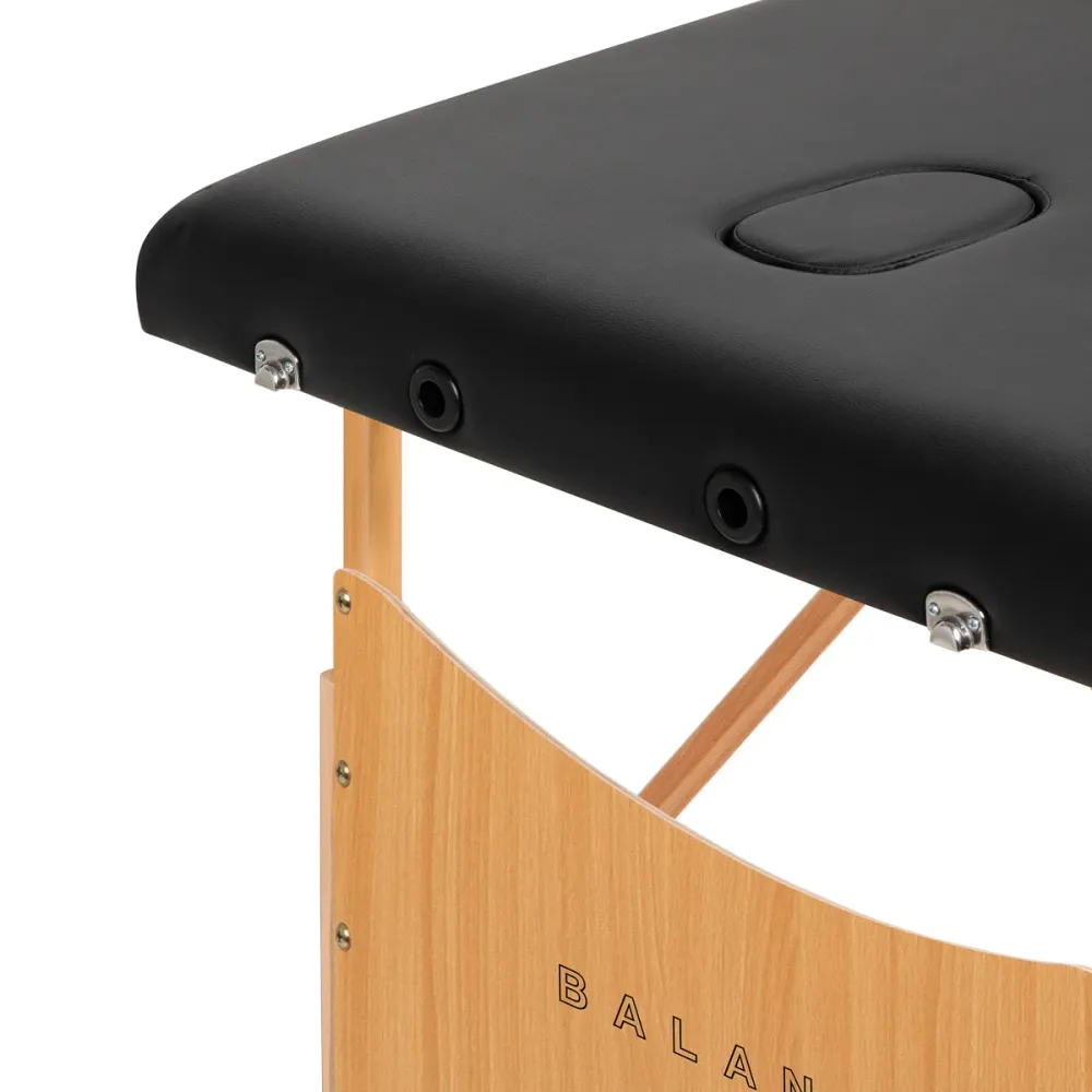 Table de massage pliante en bois BALANCE 2 segments noire
