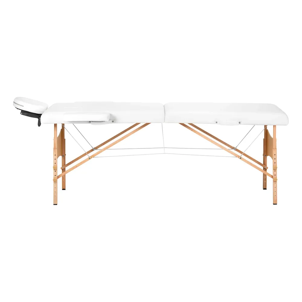 Table de massage pliante en bois BALANCE 2 segments 190x70 blanche
