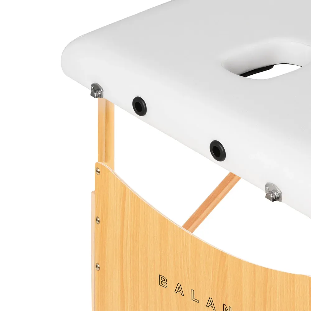 Table de massage pliante en bois BALANCE 2 segments 190x70 blanche