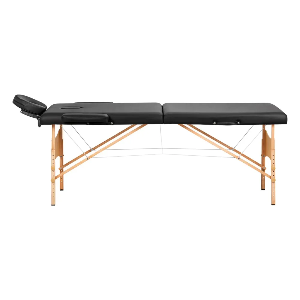 Table de massage pliante en bois BALANCE 2 segments 190x70 noir