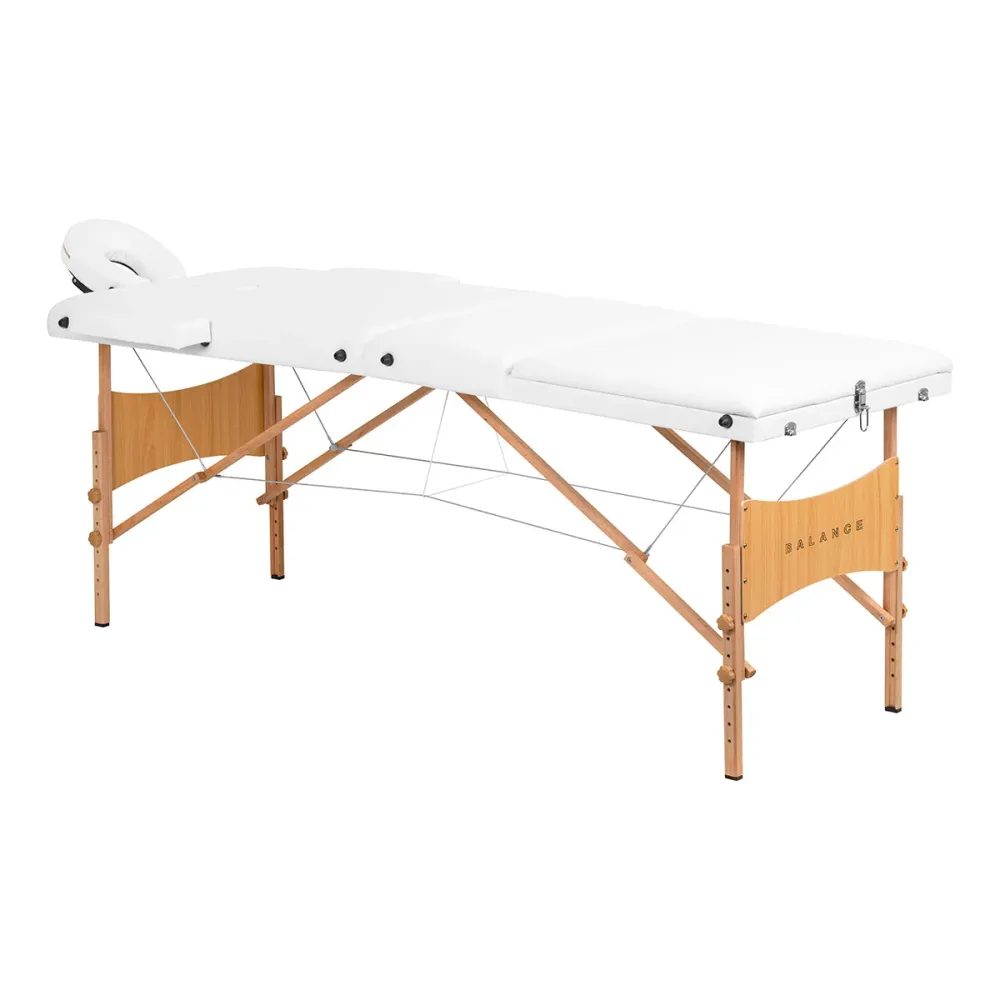 Table de massage pliante en bois BALANCE 3 segments 190x70 blanche