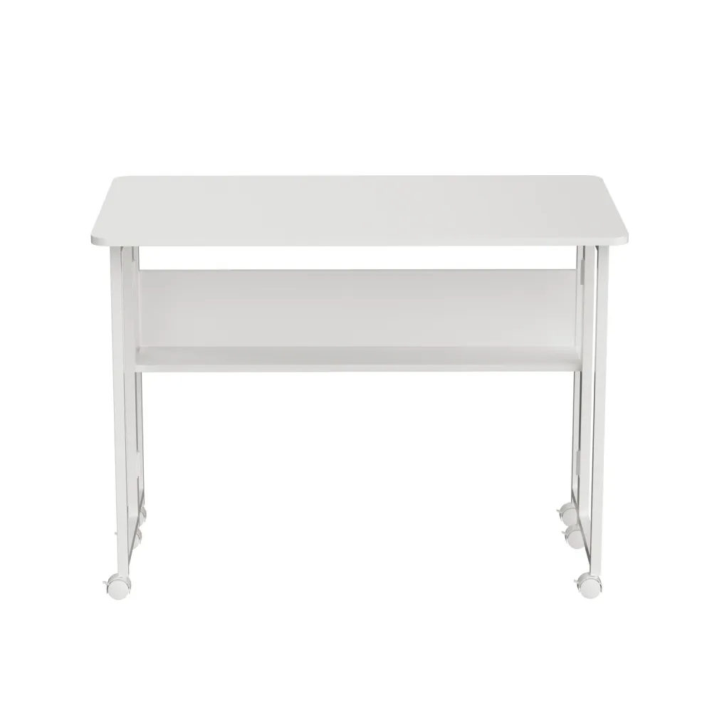 Table pliante Maclean, blanche, mobile, plateau 100x58cm, max. 50kg, MC-126 W