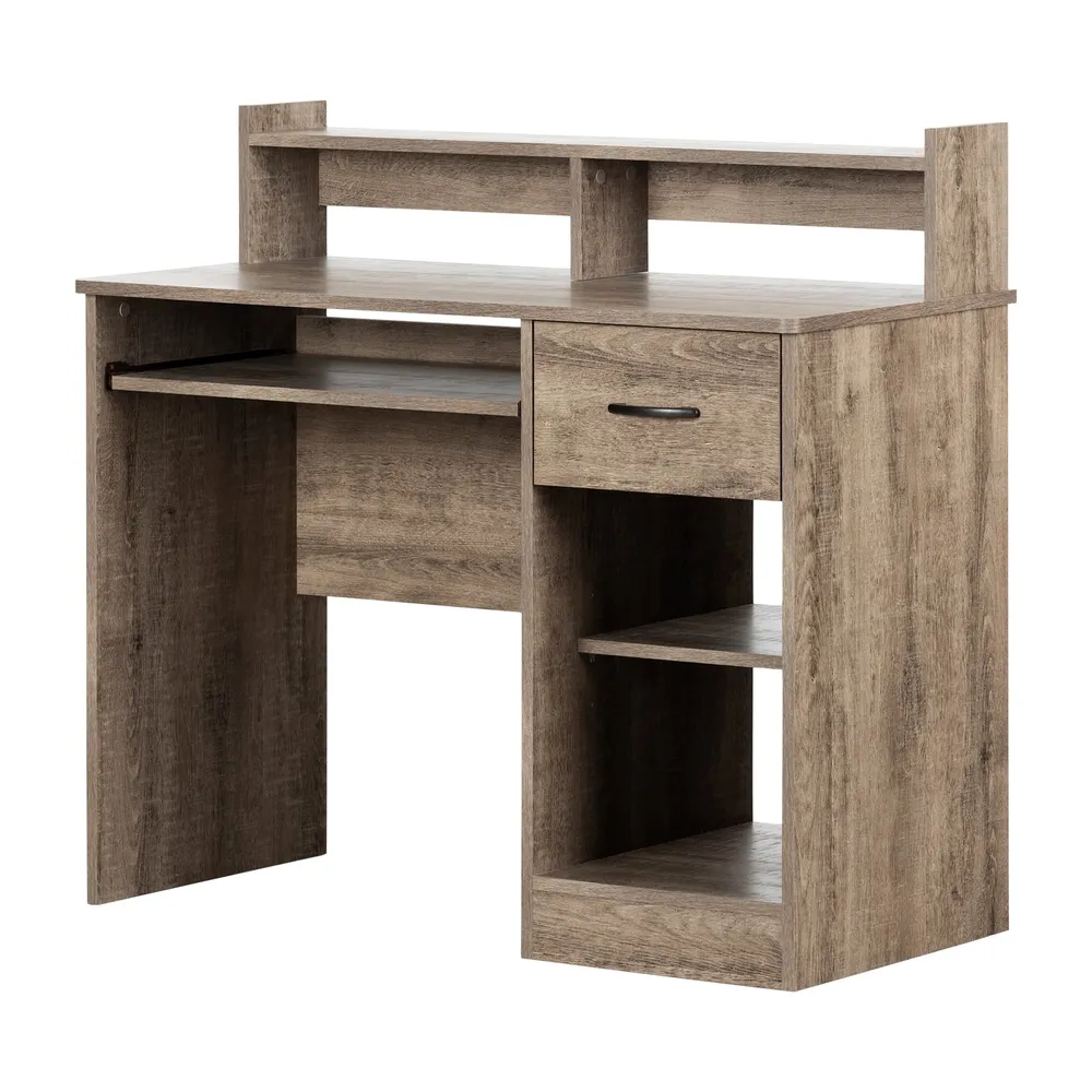 Table de Travail avec Rangement Axess - Chêne Vieilli