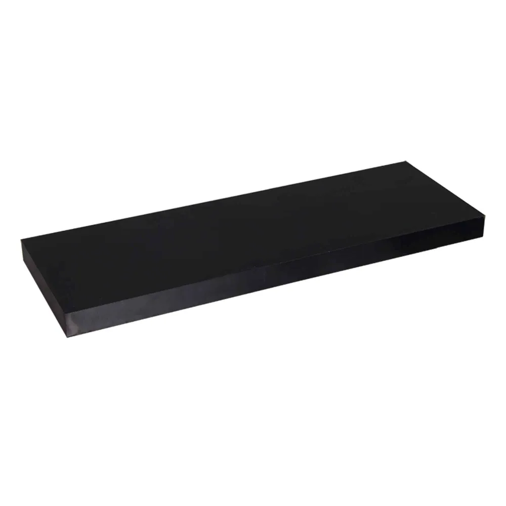 Tablette flottante en MDF noir, 16" x 5,11" x 1,5"
