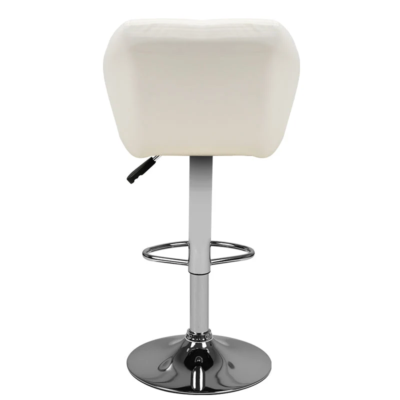 Tabouret de bar m01 matelassé réglable blanc