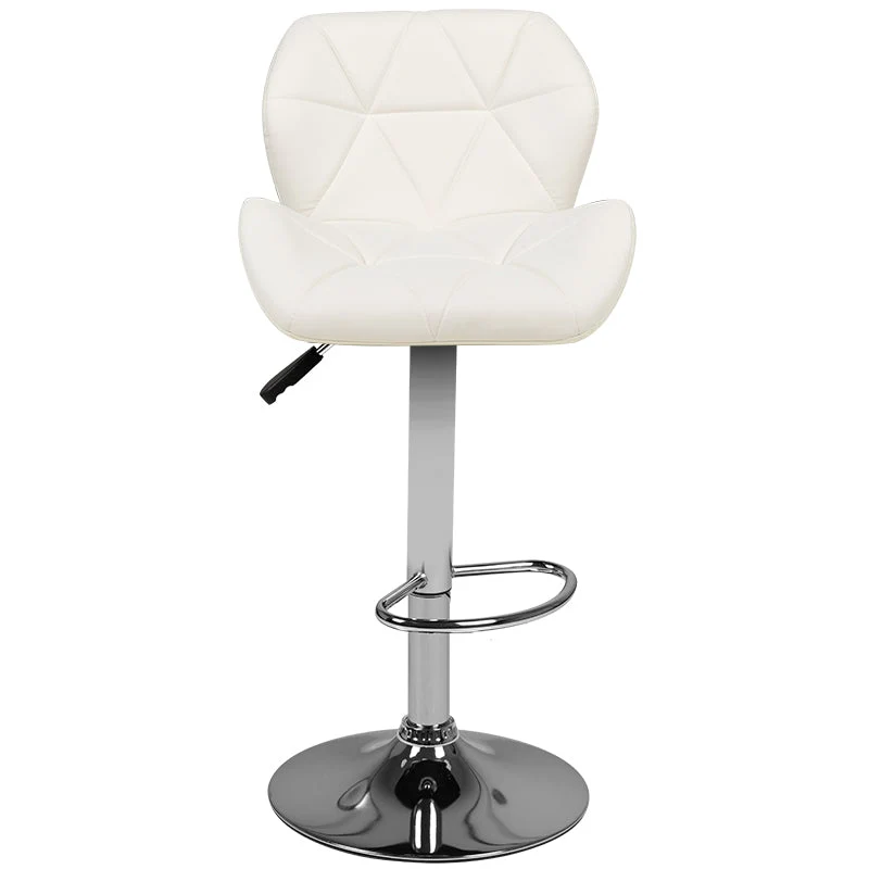 Tabouret de bar m01 matelassé réglable blanc
