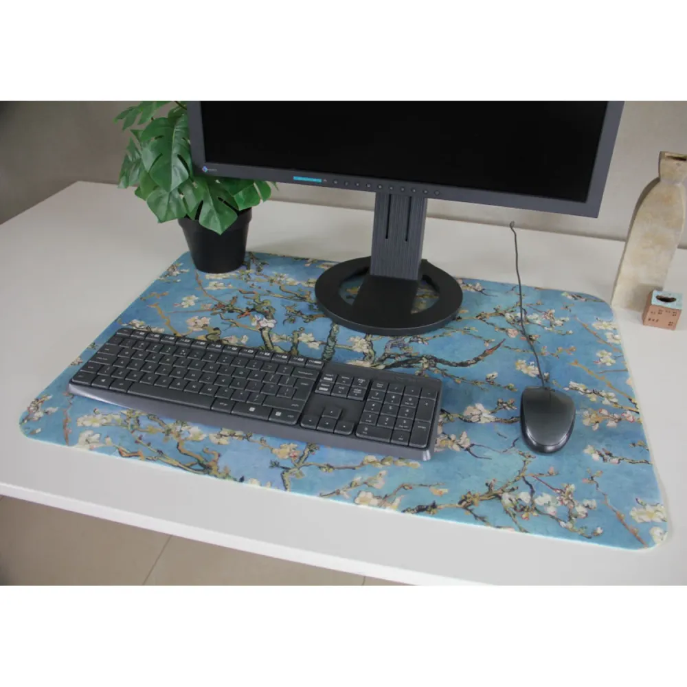 Tapis de bureau Bertoni, en feutre, 50x70 cm, Amande