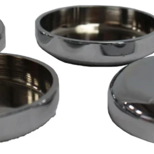 Tasses à roulettes chromées
