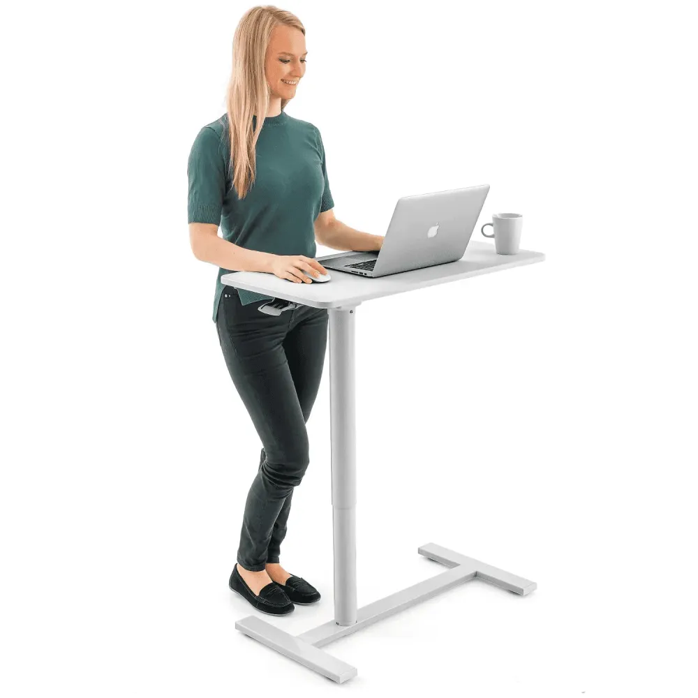 Tatkraft Relax - Table pour ordinateur, Station pneumatique polyvalente: Hauteur réglable 74 - 115 cm, Grand plateau pour...