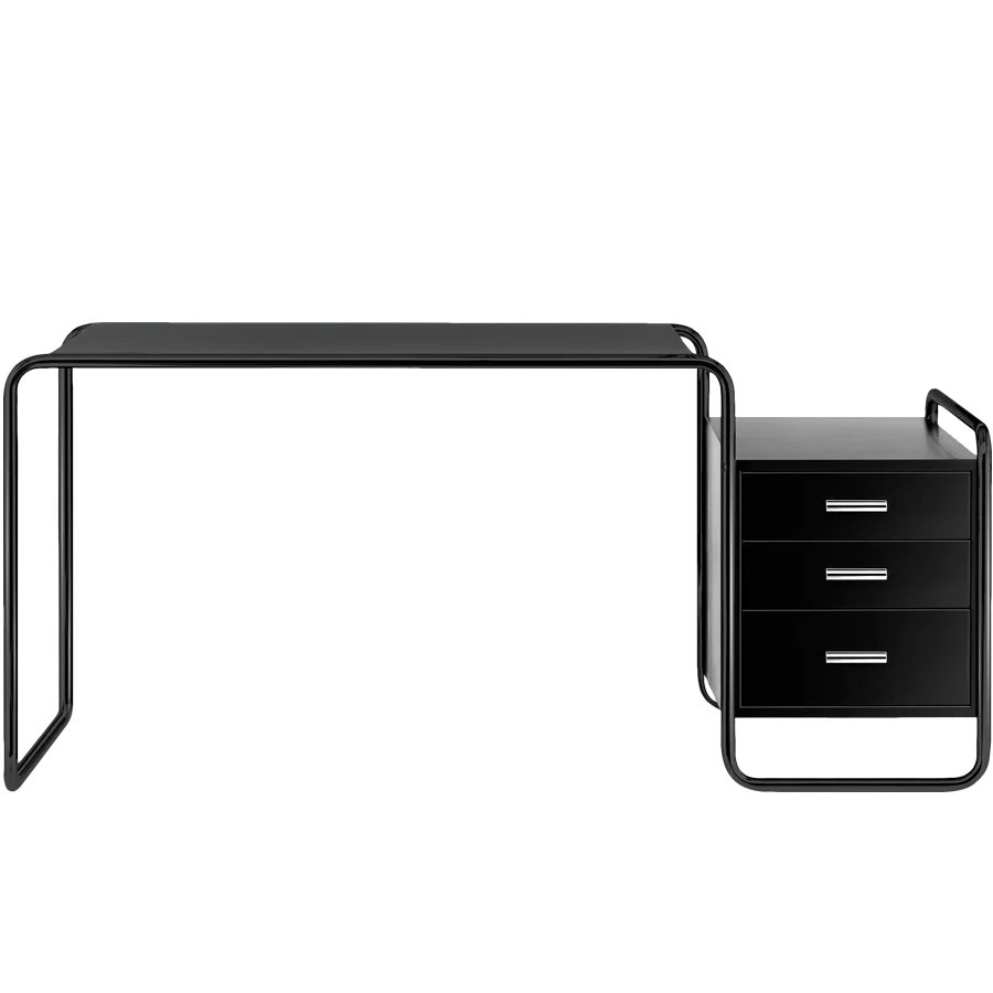 S 285/1 BUREAU THONET CADRE CHROMÉ / POIGNÉES CHROMÉES