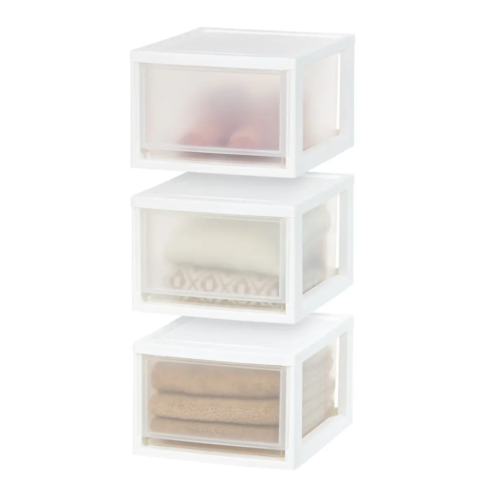 Tiroir en plastique empilable compact MSD-2, 14,5 pte, blanc, paquet de 3