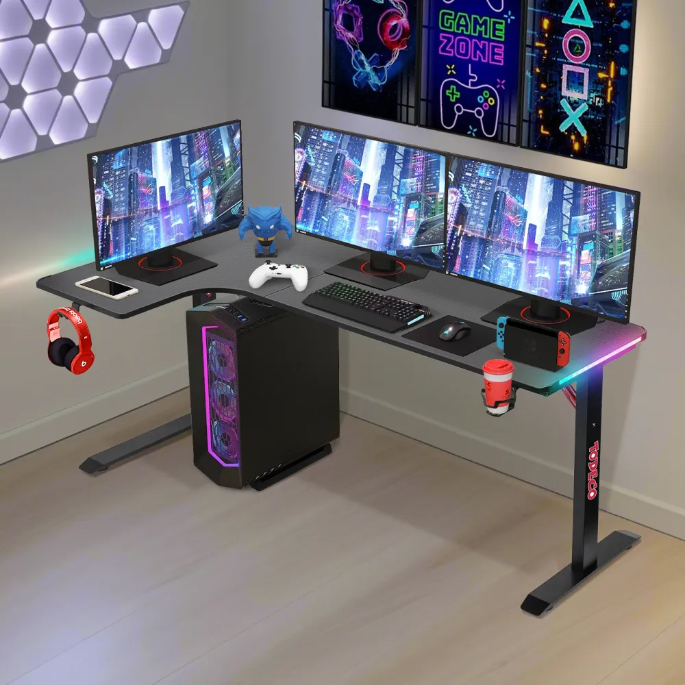Bureau Gaming LED en L (160 x 100cm) Todeco