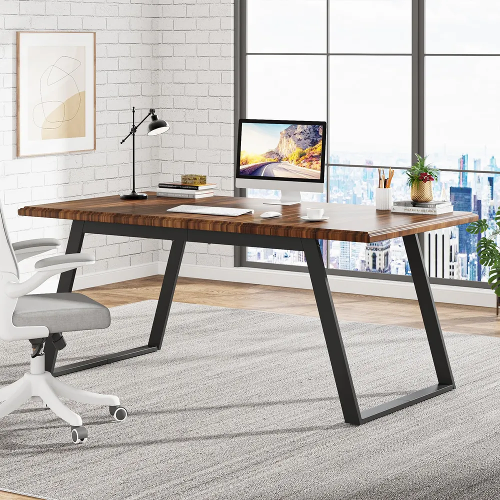 Tribesigns Grand Bureau d'ordinateur de 160cm - Bureau de Travail Moderne et Simple - Table de PC en métal Robuste pour Bu...