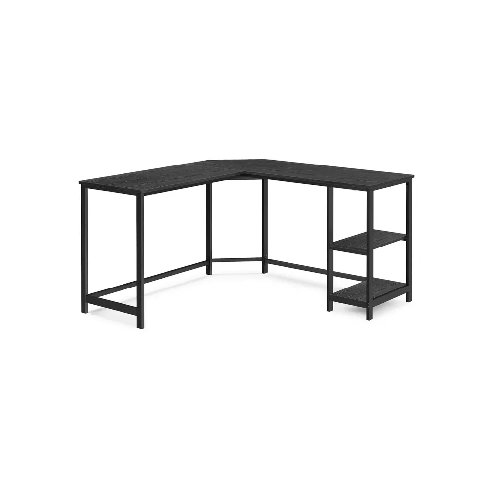 Bureau avec rangement en L blanc érable VASAGLE