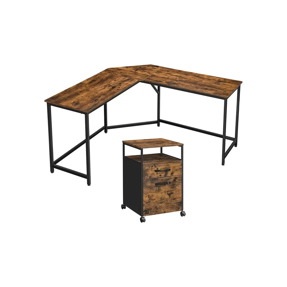 Bureau d'angle et caisson VASAGLE