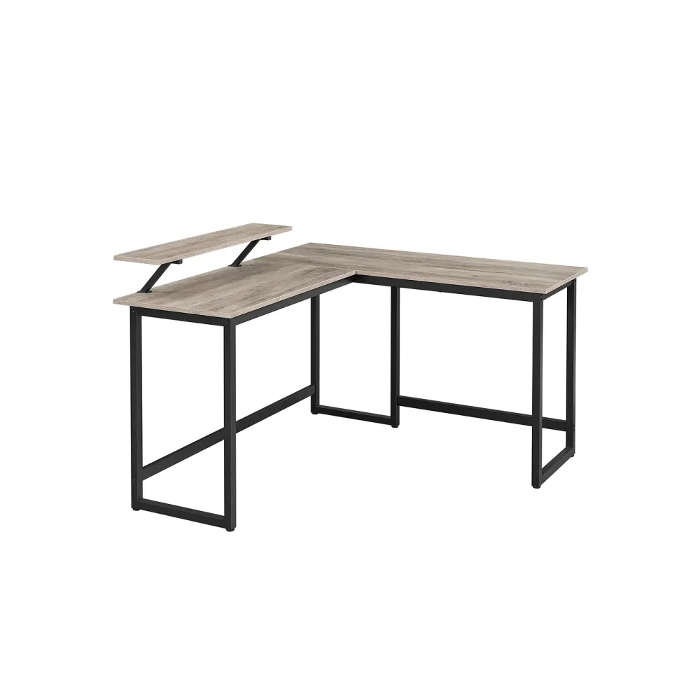 Bureau en L grège VASAGLE