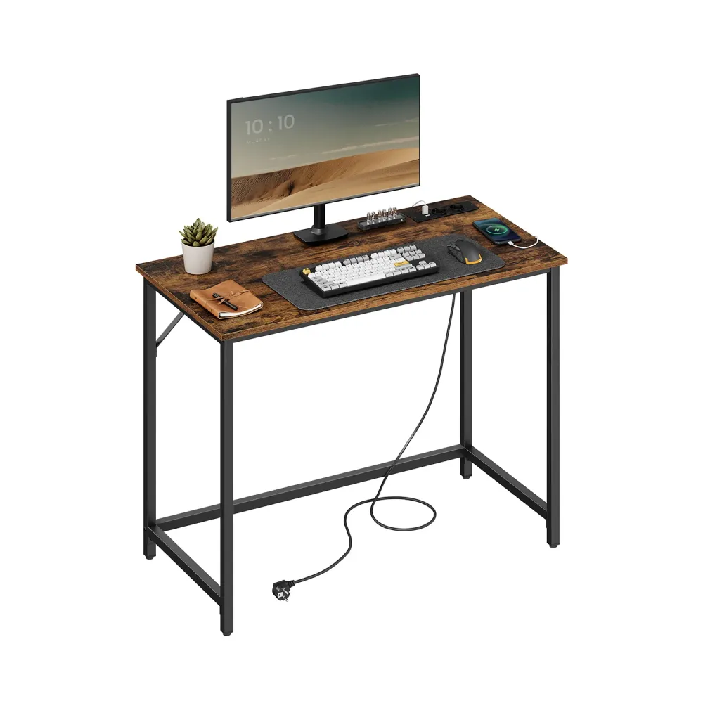 Bureau informatique avec multiprises LED VASAGLE
