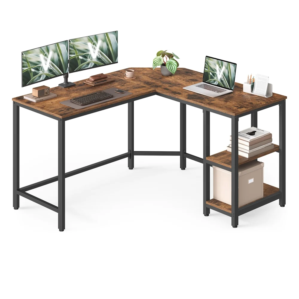 Bureau informatique en forme de L VASAGLE