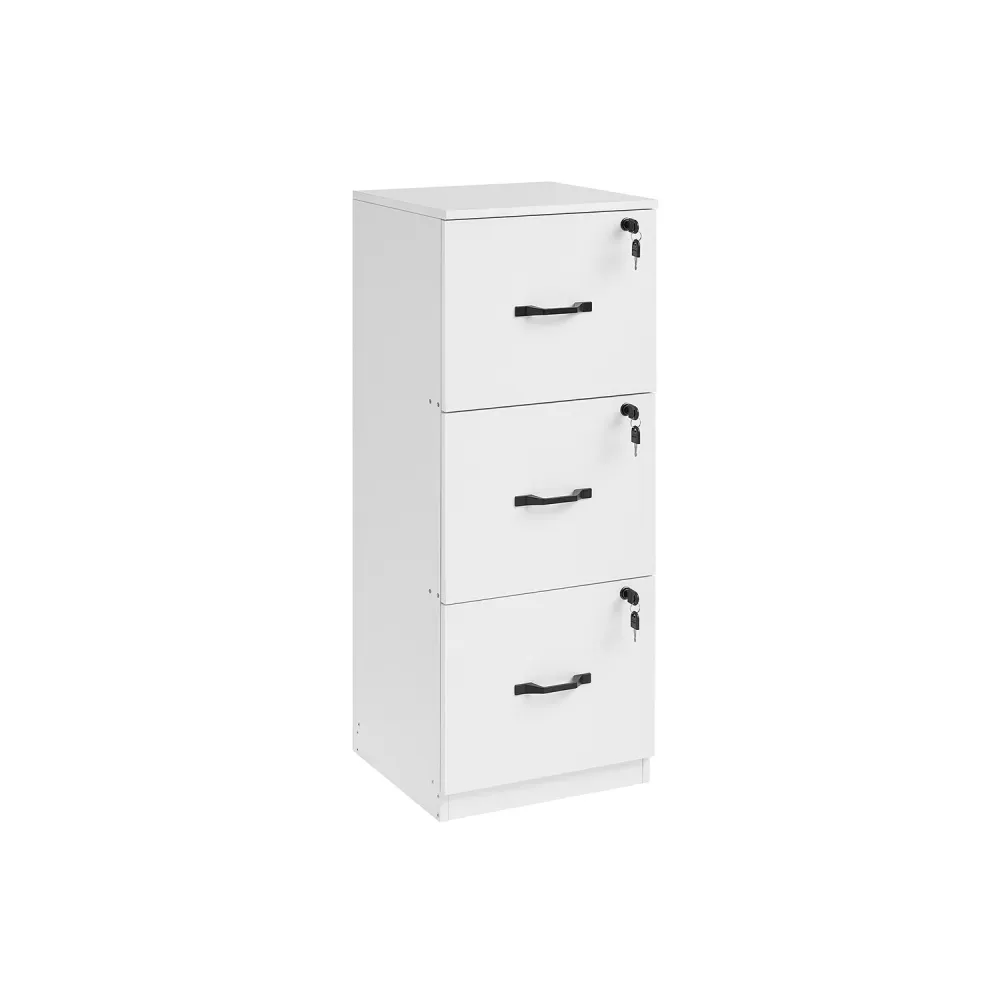 Caisson de bureau à 3 tiroirs verrouillables VASAGLE