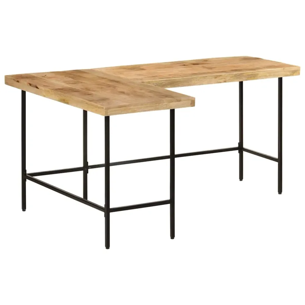 Bureau 165x110x77 cm bois massif de manguier et fer vidaXL
