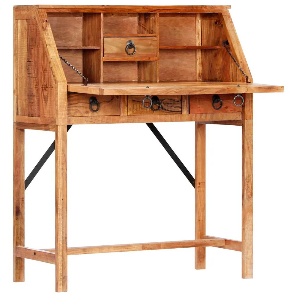 Bureau 90x40x107 cm Bois d'acacia massif vidaXL