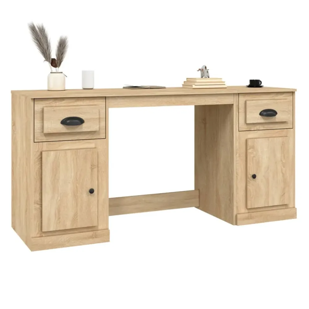 Bureau avec armoire chêne sonoma bois d'ingénierie vidaXL