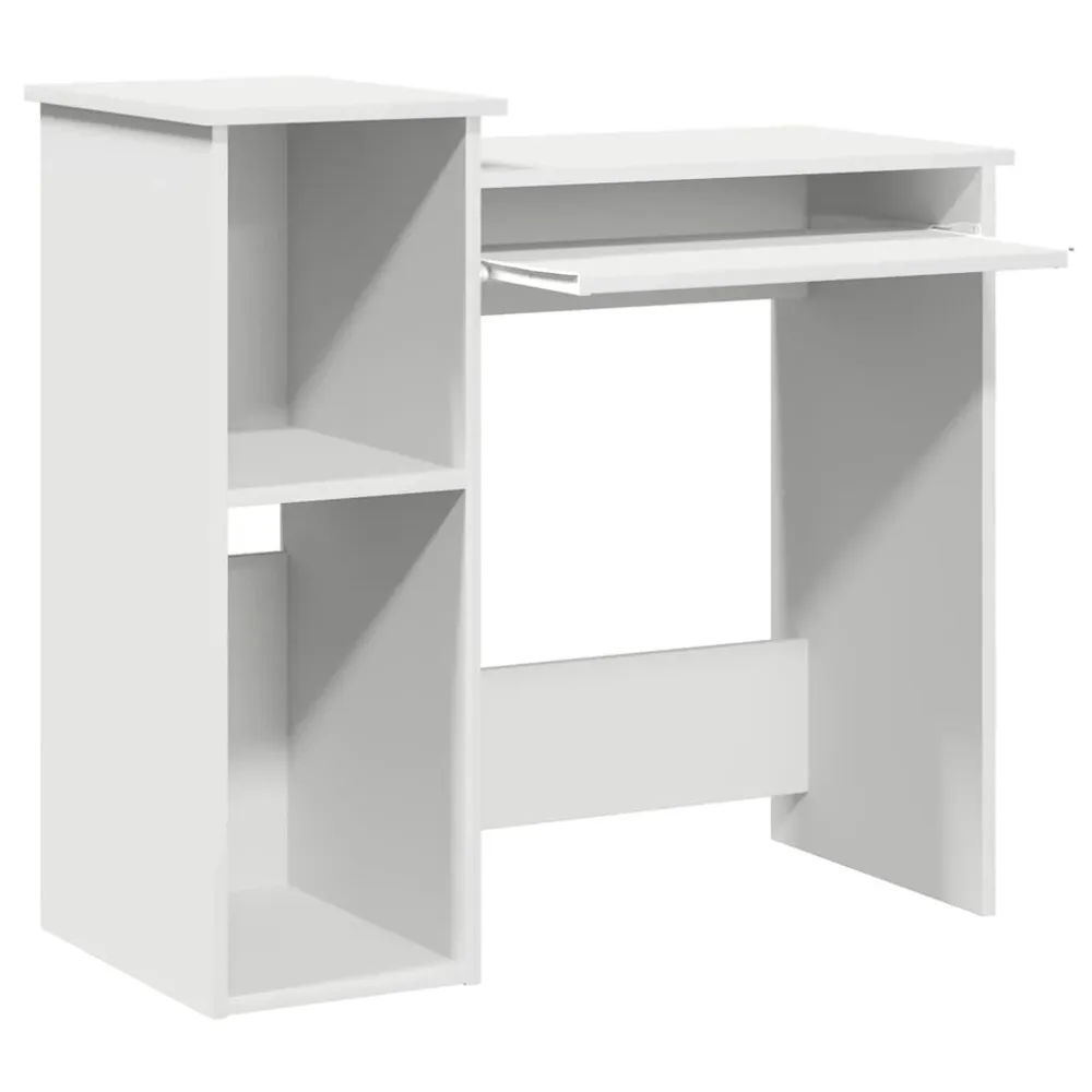 vidaXL Bureau avec étagères blanc 84x40x78 cm bois d'ingénierie