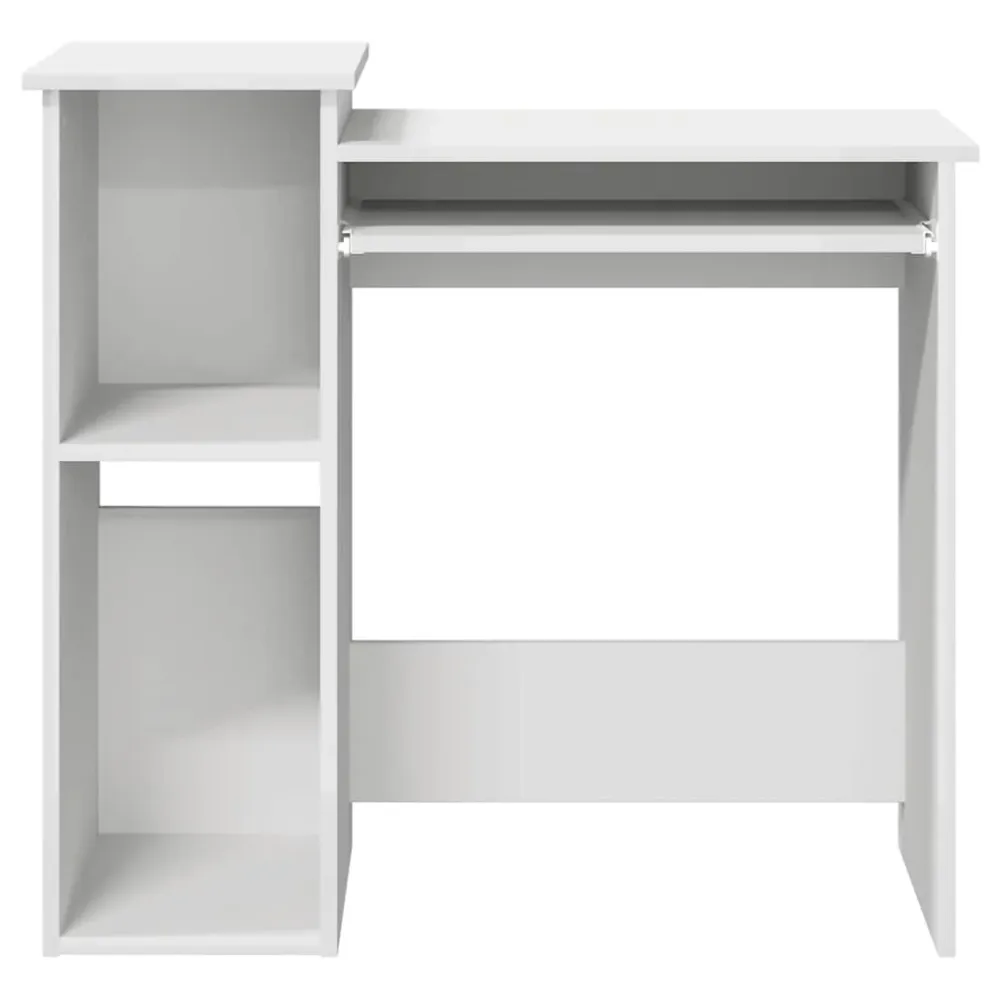 vidaXL Bureau avec étagères blanc 84x40x78 cm bois d'ingénierie