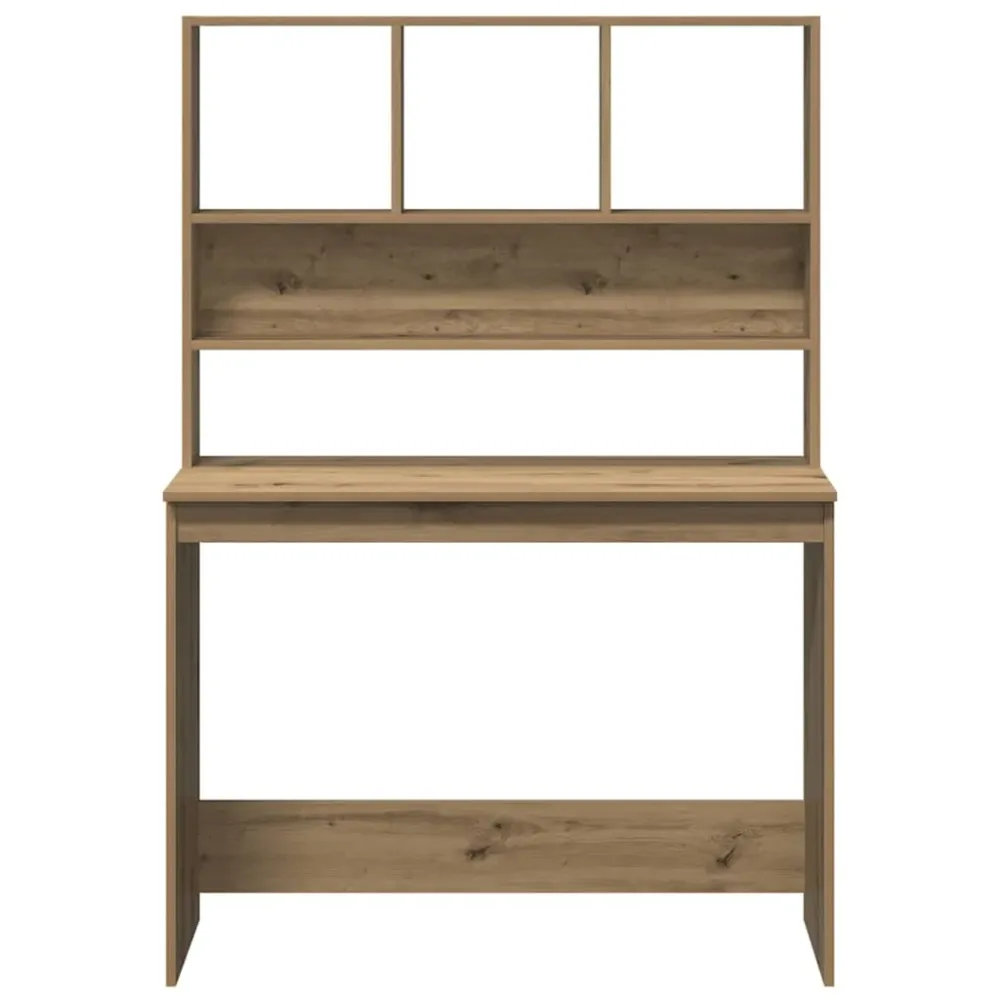 vidaXL Bureau avec étagères chêne artisanal Bois d'ingénierie