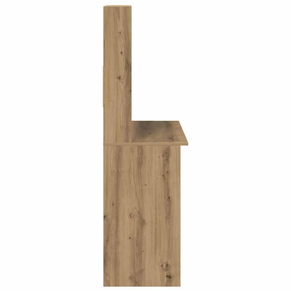 vidaXL Bureau avec étagères chêne artisanal Bois d'ingénierie