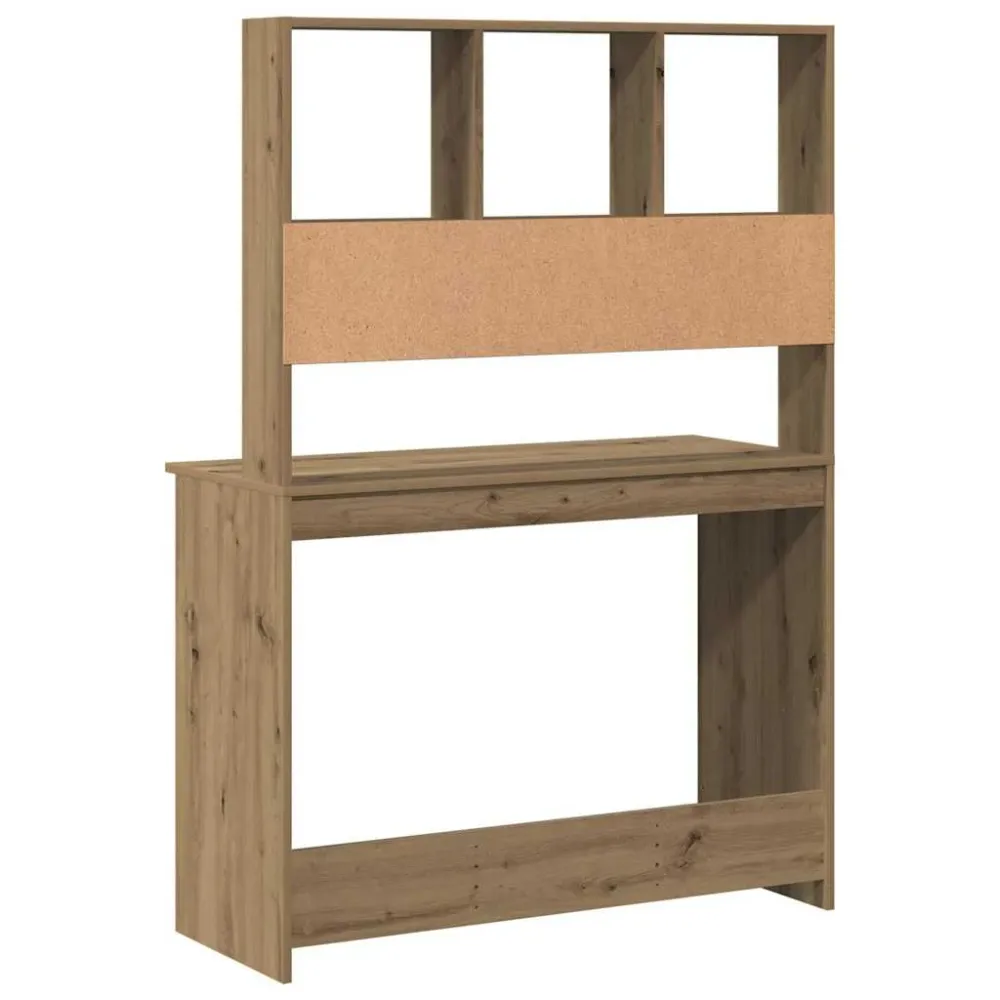 vidaXL Bureau avec étagères chêne artisanal Bois d'ingénierie