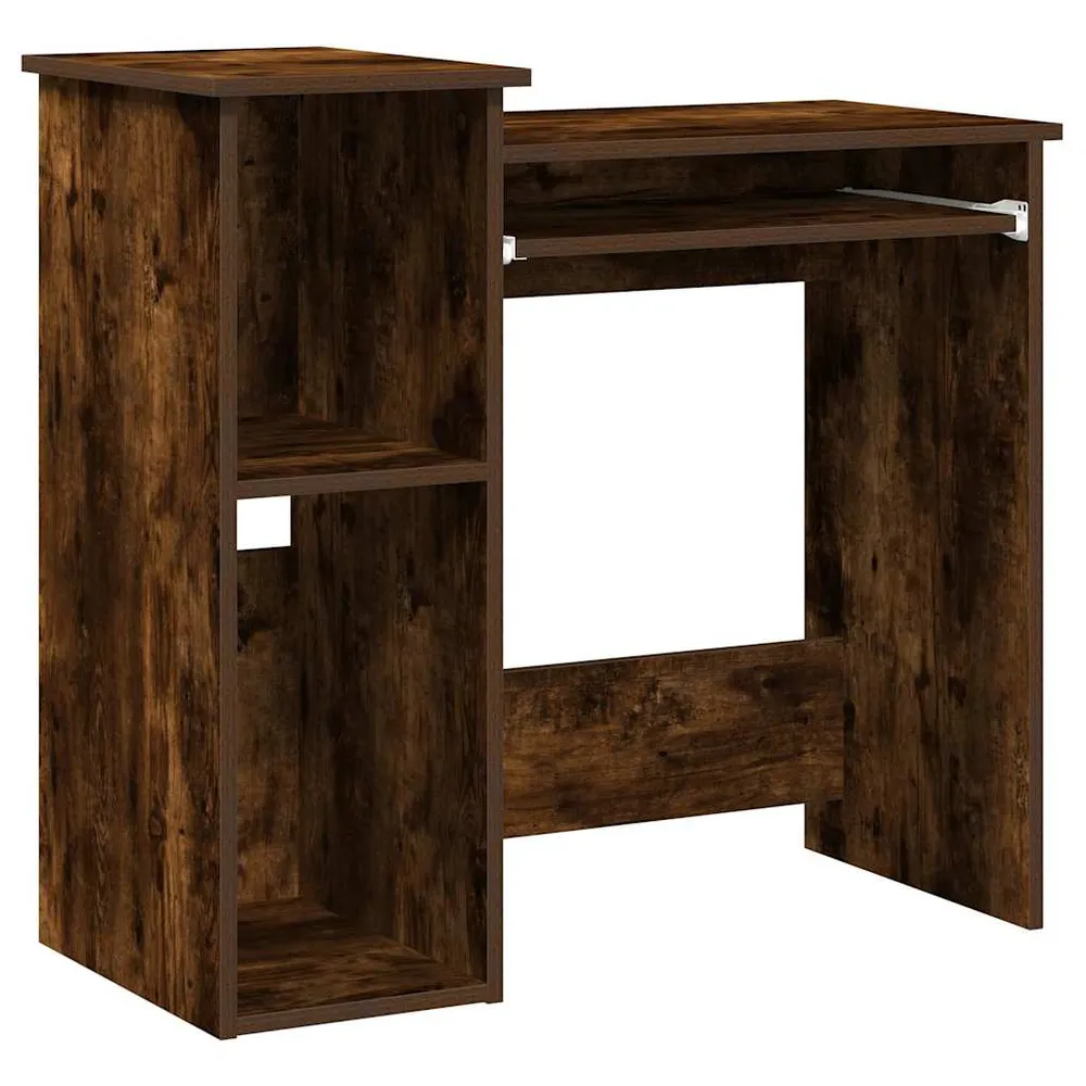 vidaXL Bureau avec étagères chêne fumé 84x40x78 cm bois d'ingénierie