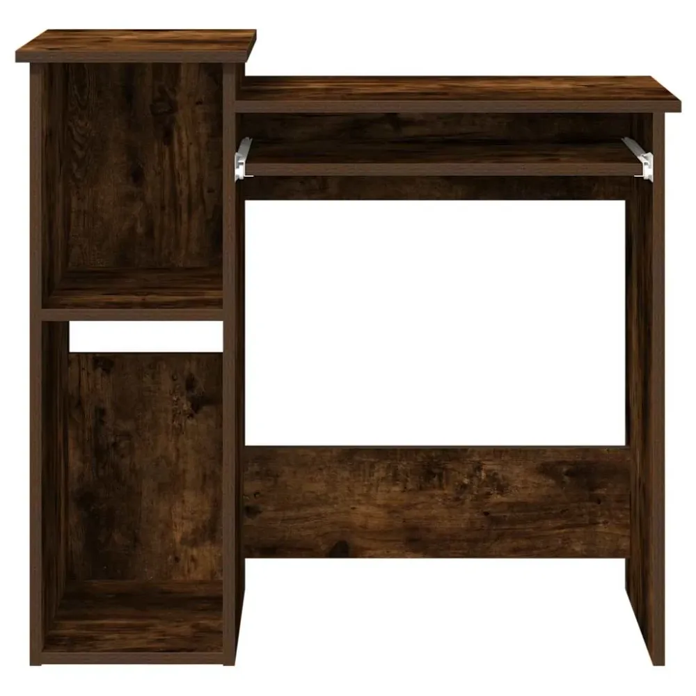 vidaXL Bureau avec étagères chêne fumé 84x40x78 cm bois d'ingénierie