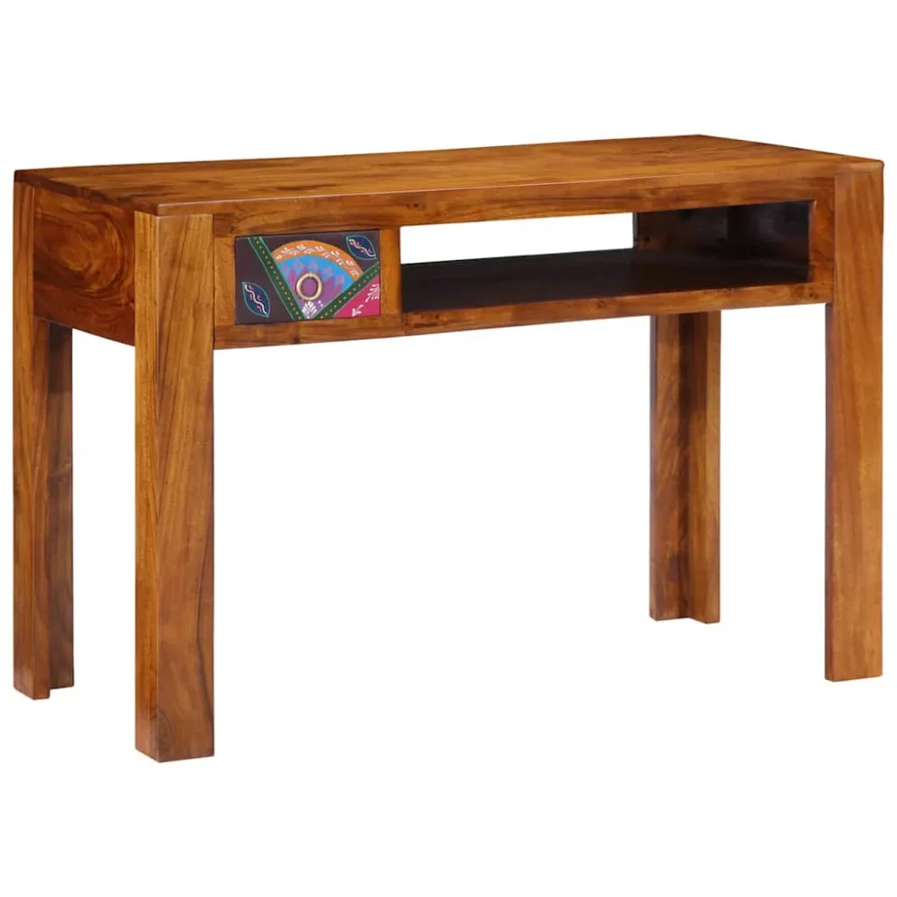 Bureau avec tiroir Marron 110 x 50 x 73 cm Bois d'acacia massif vidaXL
