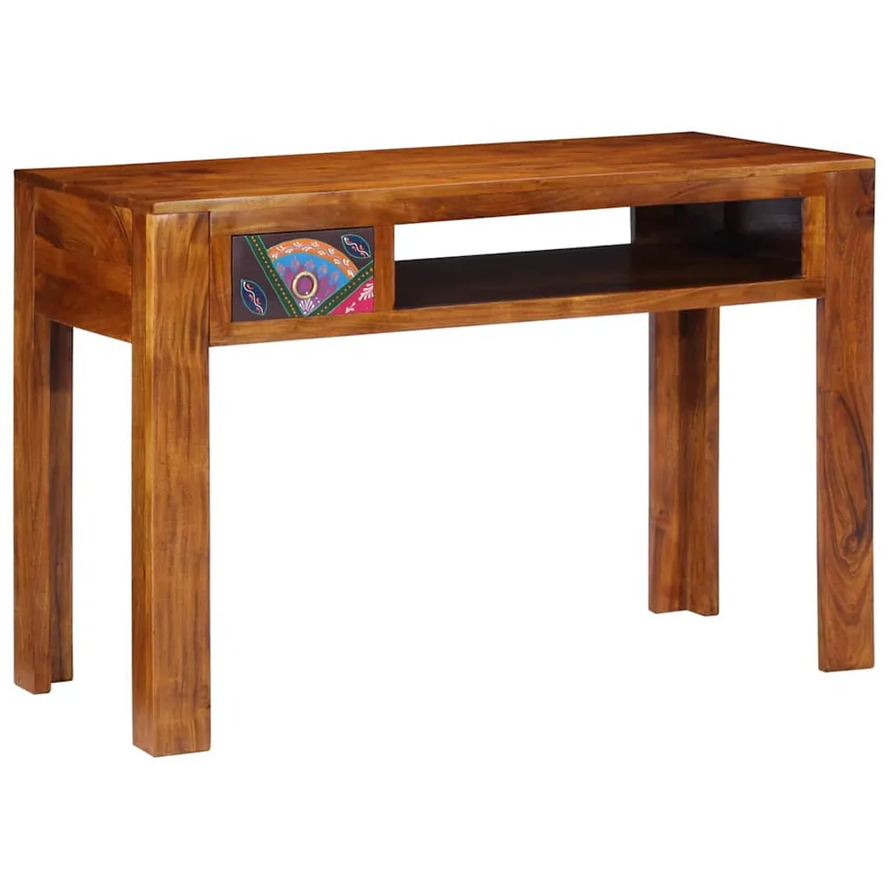 Bureau avec tiroir Marron 110 x 50 x 73 cm Bois d'acacia massif vidaXL