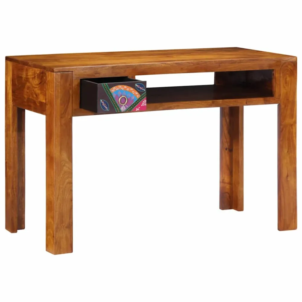 Bureau avec tiroir Marron 110 x 50 x 73 cm Bois d'acacia massif vidaXL