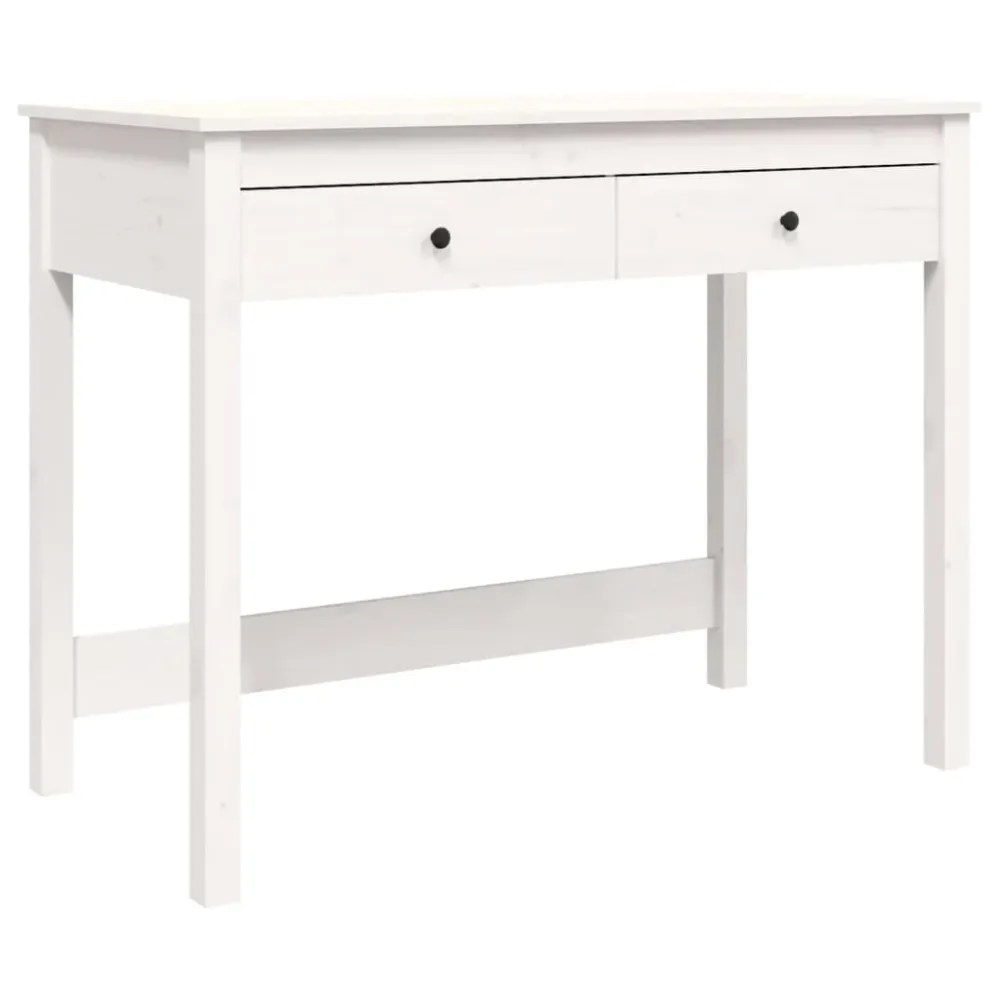 vidaXL Bureau avec tiroirs Blanc 100x50x78 cm Bois massif de pin