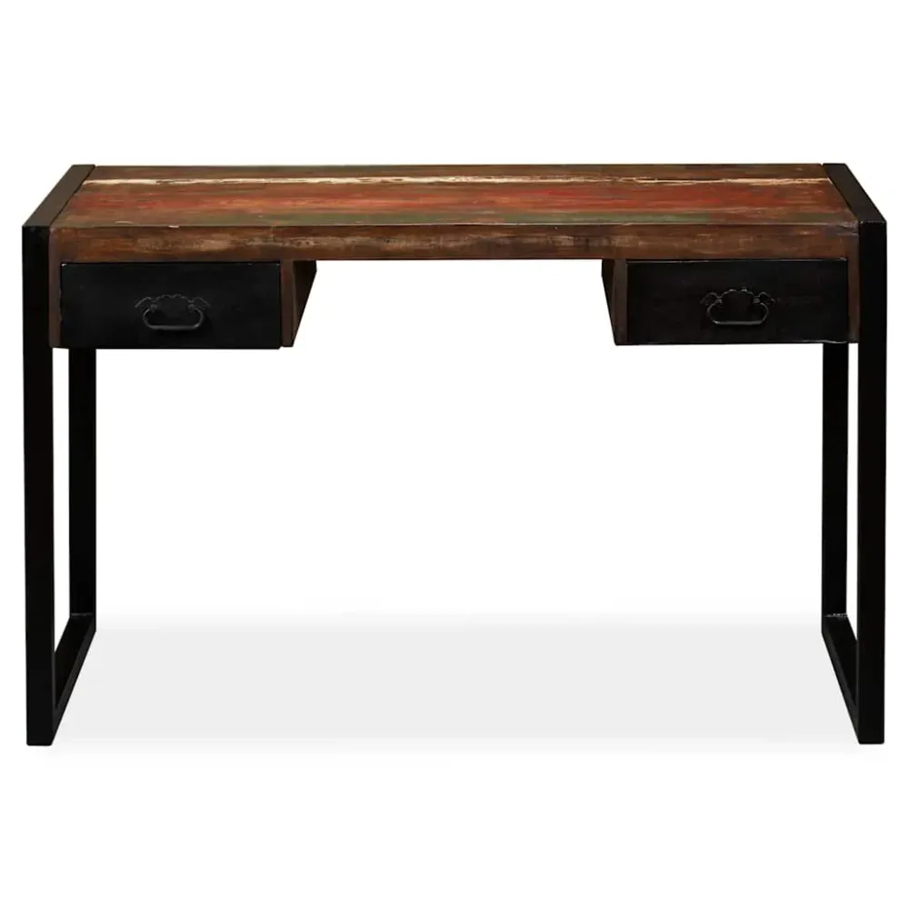 Bureau avec 2 tiroirs Bois de récupération massif 120x50x76 cm vidaXL