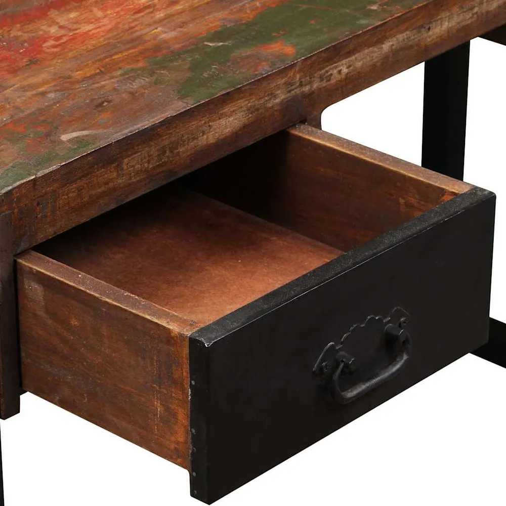 Bureau avec 2 tiroirs Bois de récupération massif 120x50x76 cm vidaXL