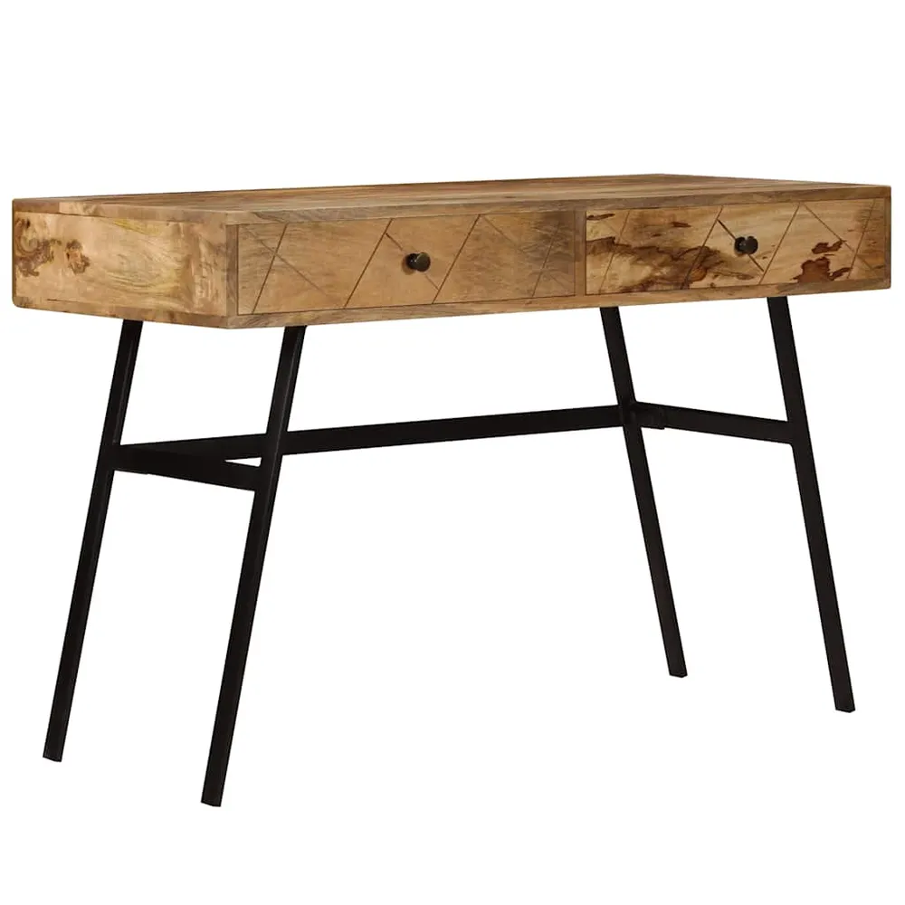 Bureau avec tiroirs Bois solide de manguier 110x50x76 cm vidaXL
