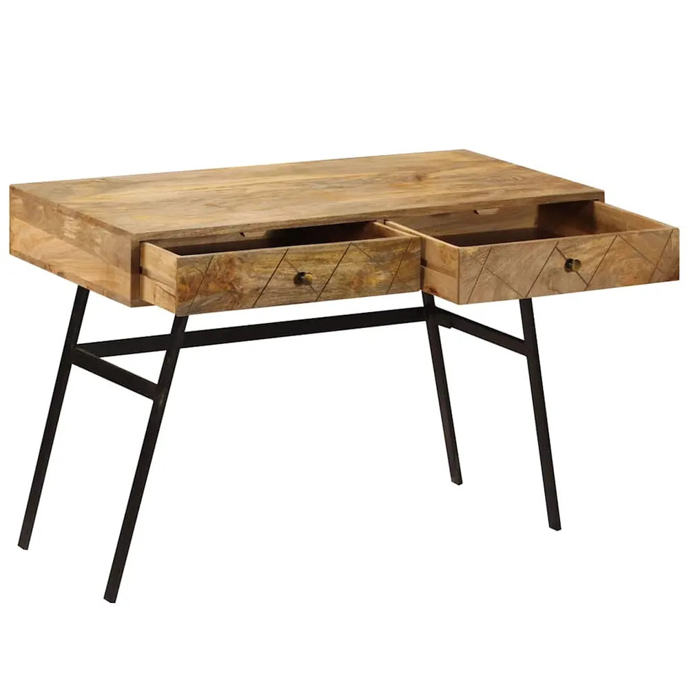 Bureau avec tiroirs Bois solide de manguier 110x50x76 cm vidaXL