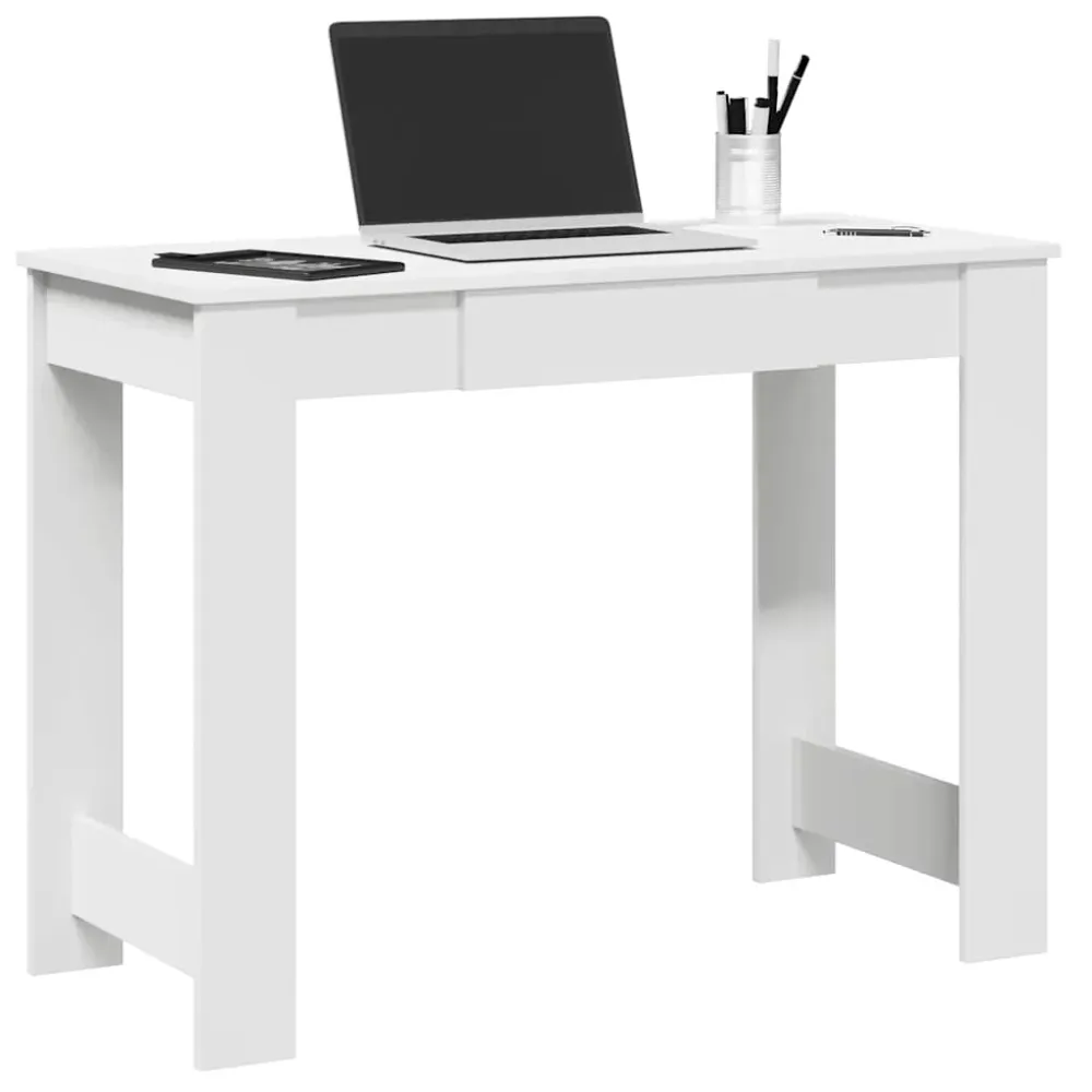 vidaXL Bureau blanc 100x45x75 cm bois d'ingénierie