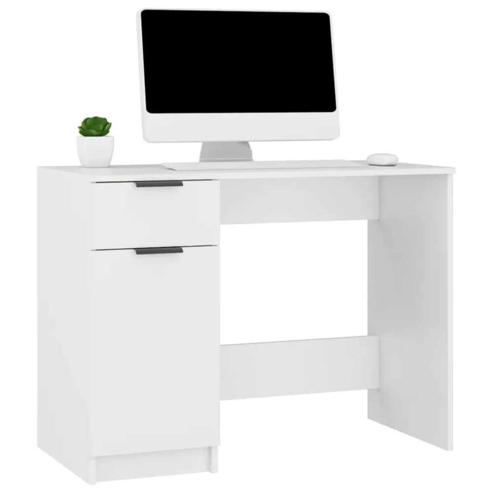 vidaXL Bureau Blanc 100x50x75 cm Bois d'ingénierie