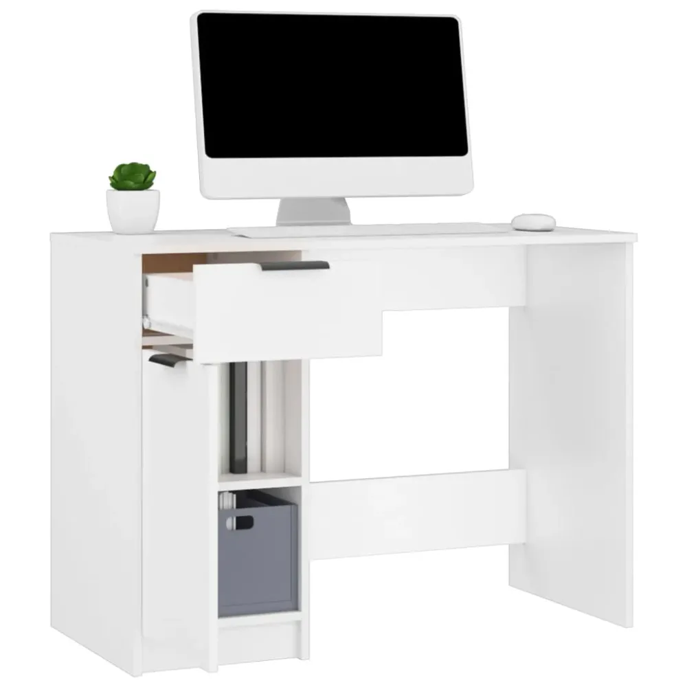 vidaXL Bureau Blanc 100x50x75 cm Bois d'ingénierie