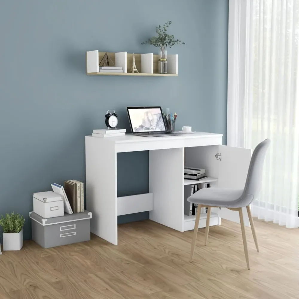 vidaXL Bureau Blanc 100x50x76 cm Bois d'ingénierie