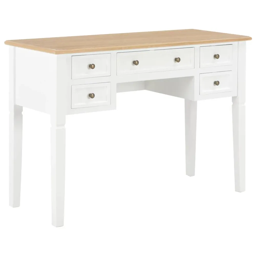 Bureau Blanc 109,5 x 45 x 77,5 cm Bois vidaXL