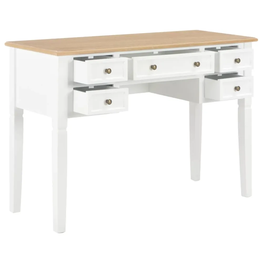 Bureau Blanc 109,5 x 45 x 77,5 cm Bois vidaXL