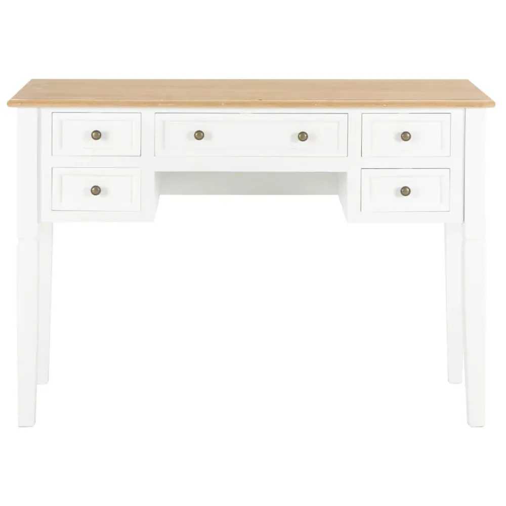 Bureau Blanc 109,5 x 45 x 77,5 cm Bois vidaXL