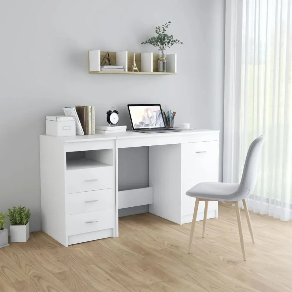 vidaXL Bureau Blanc 140x50x76 cm Aggloméré