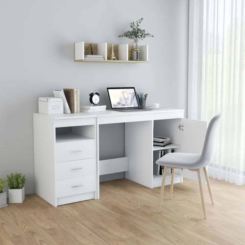 vidaXL Bureau Blanc 140x50x76 cm Aggloméré